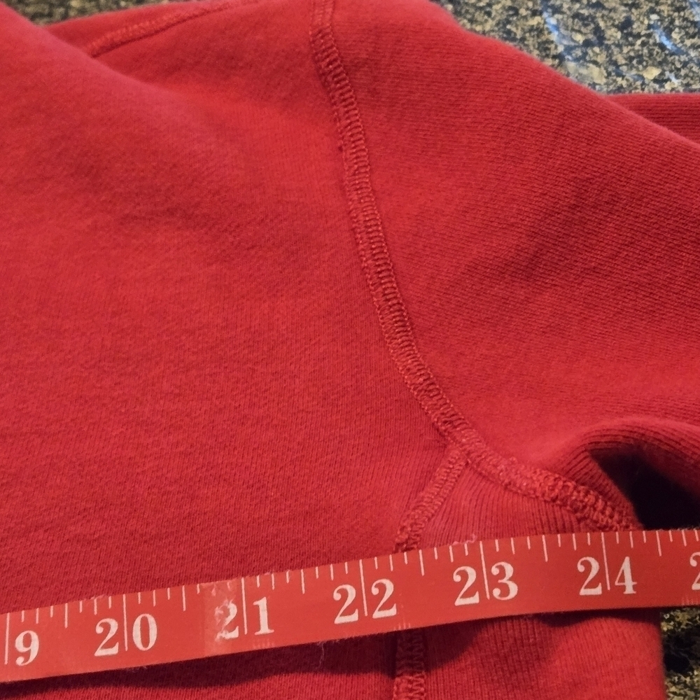 Y2K Polo Ralph Lauren Double Knit Red Full Zip Hoodie Mens Pony Logo Sweatshirt - Picture 10 of 14